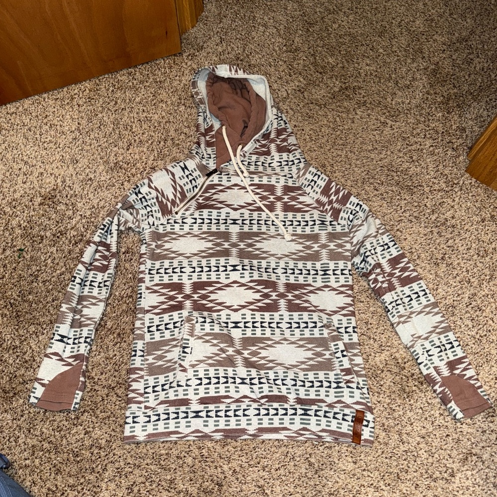 Ampersand tribal print hoodie